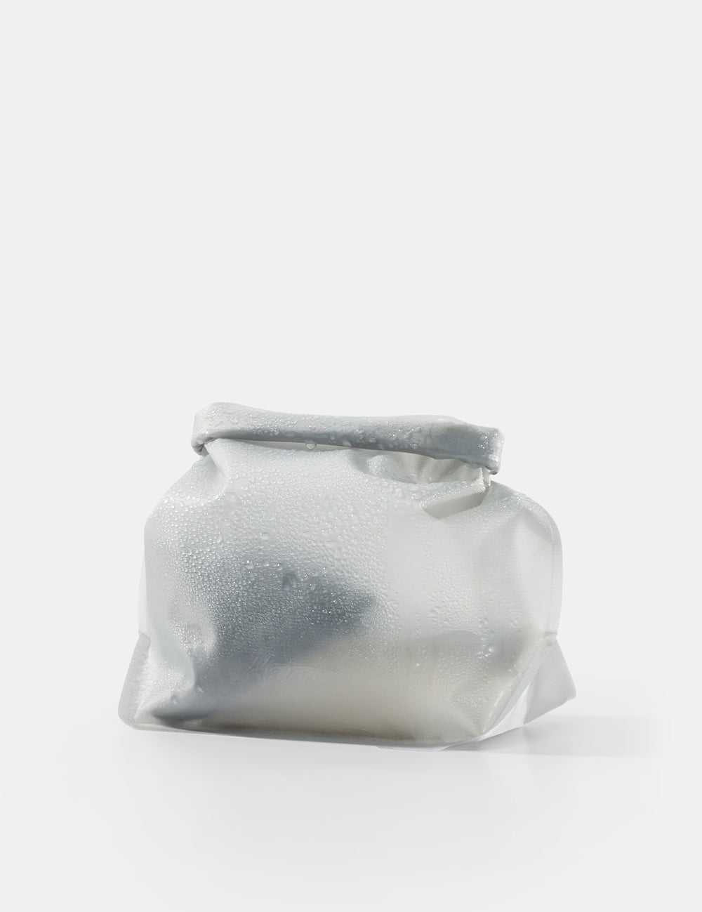 arctic white toiletry case on white background