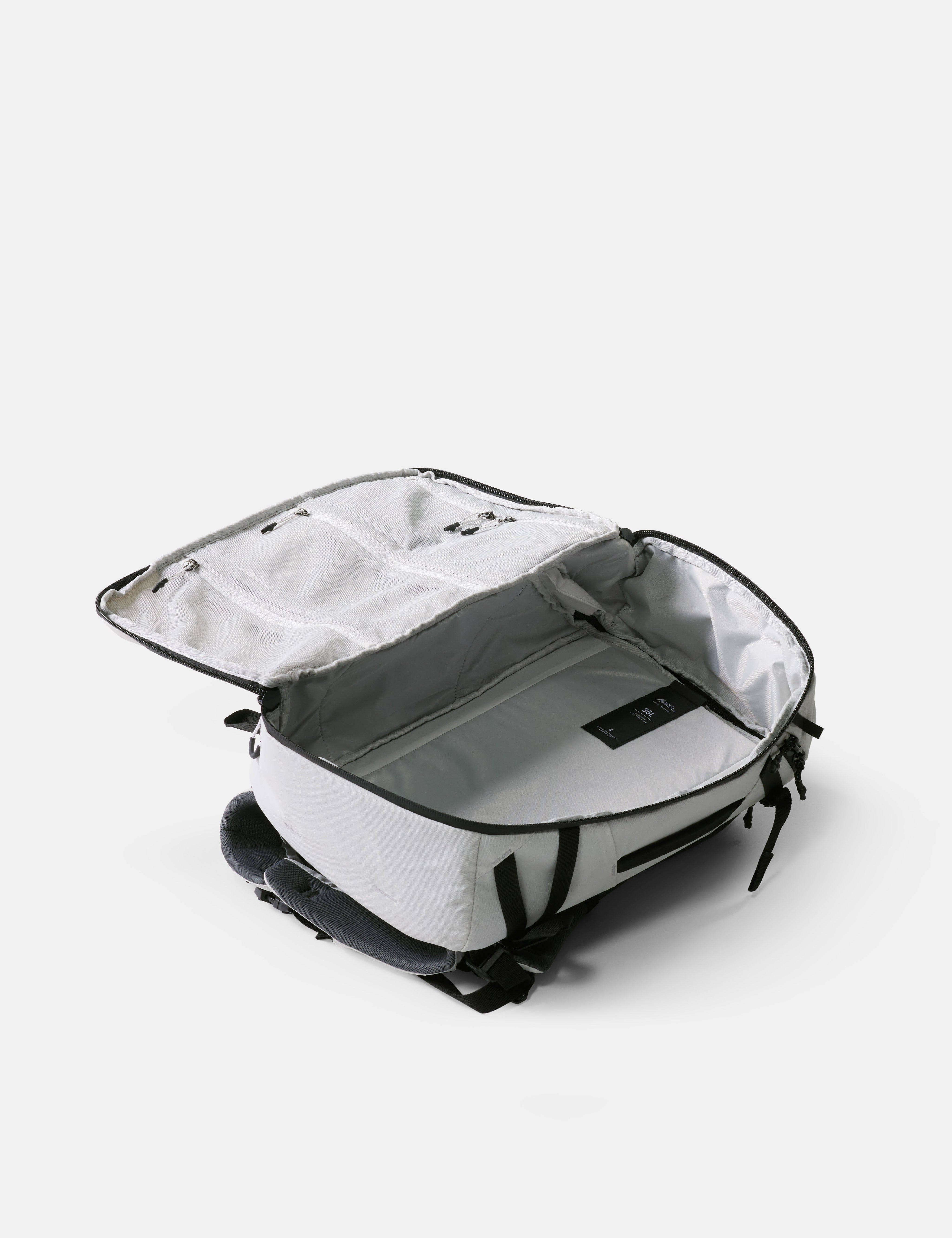 White pack with open lid on a white background