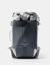 Gray backpack on a light gray background