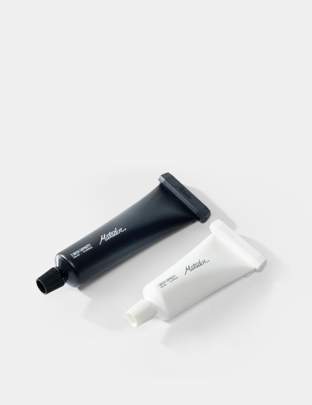 Two tubes  on a white background